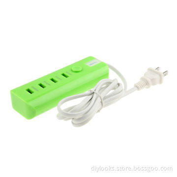 Multifunctional US Plug USB Chargers, Suitable for All Kinds of Mobile Phones and Tablets, Green